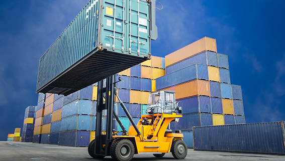 Storage Containers with Forklift